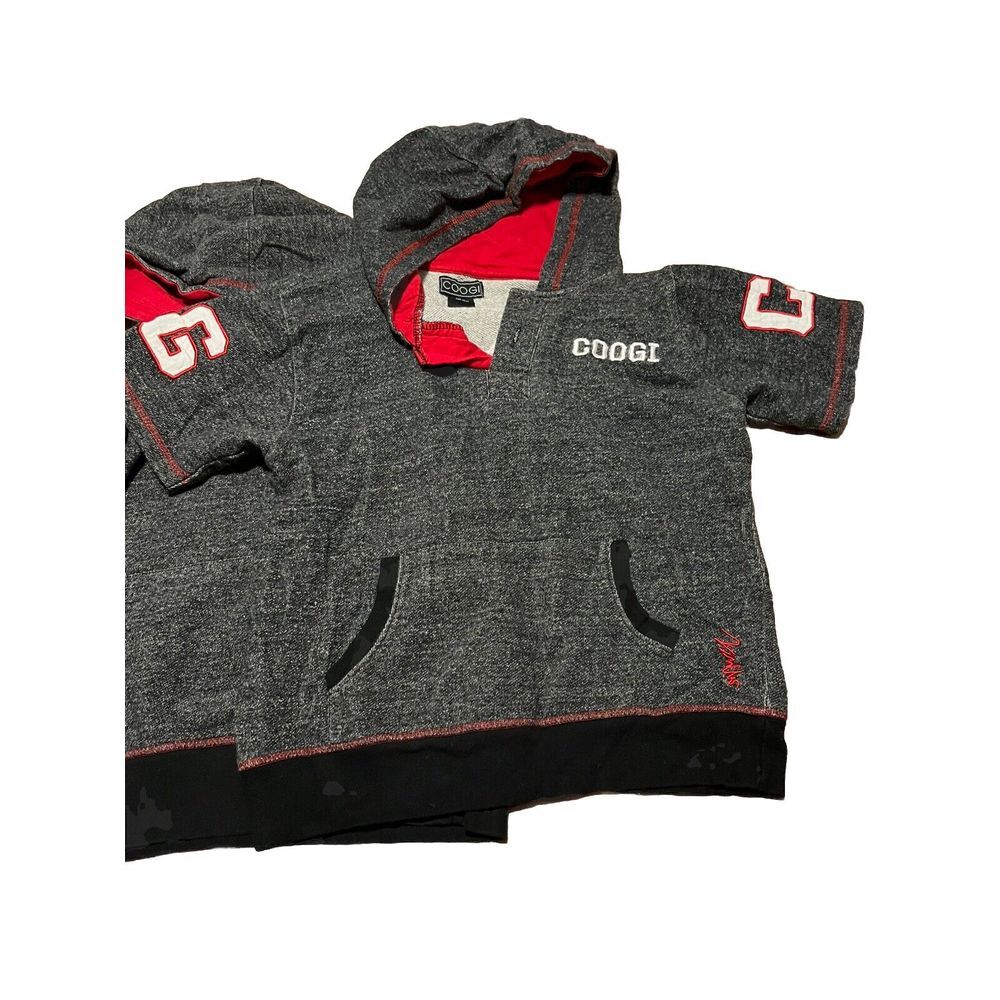 Coogi‎ Kids Pullover Hoodie Sweatshirt Size 12 Grey Red #87 Youth Large